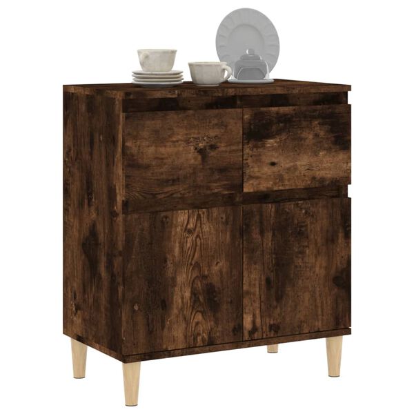 vidaXL Sideboard Smoked Oak Engineered Wood 23.6 x 13.8 x 27.6 in