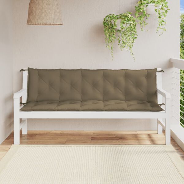 vidaXL Garden Bench Cushion Melange Taupe 100% Polyester