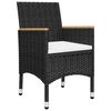 vidaXL Dining Set Black chair with cream white cushion