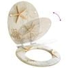 vidaXL WC Toilet Seats 2 pcs with Soft Close Lids MDF Starfish Design