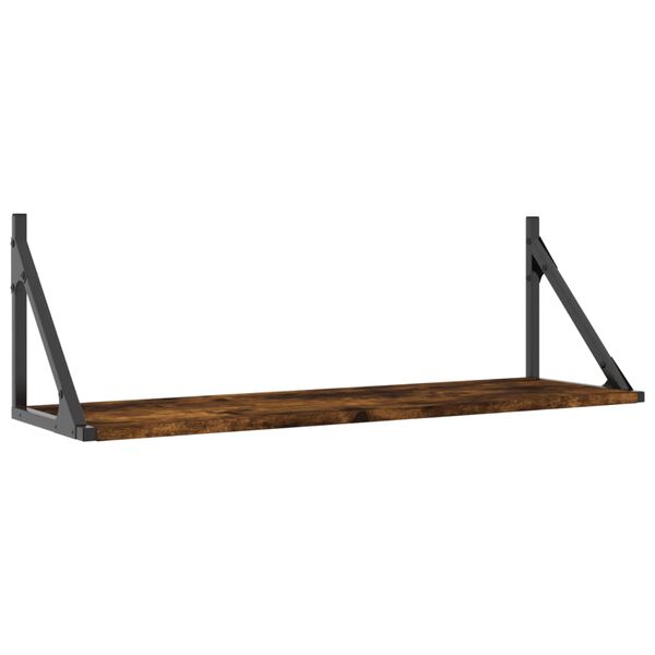 vidaXL Wall Shelf Set of 2 Smoked Oak Engineered wood, metal