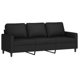 vidaXL 3-seater Sofa Black Velvet (100% polyester), Metal, Textilene