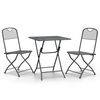 vidaXL Garden Dining Set Anthracite Expanded metal mesh Small Foldable