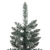 vidaXL Christmas Tree Green and white PVC, Steel 47.2 in high, slim
