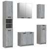 vidaXL Bathroom Furniture Set Grey sonoma Engineered wood, Glass Tall