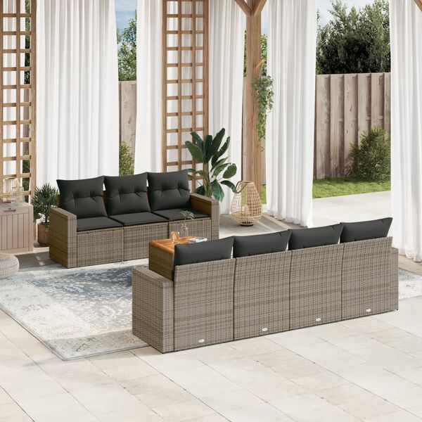 vidaXL Garden Sofa Set Grey, Dark Grey