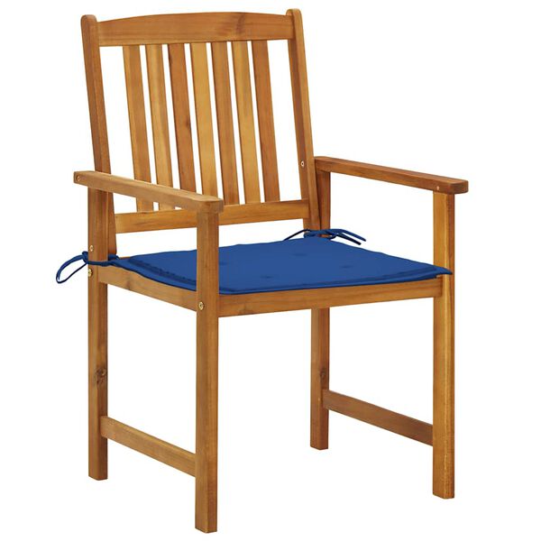 vidaXL Patio Chairs with Cushions 2 pcs Solid Acacia Wood