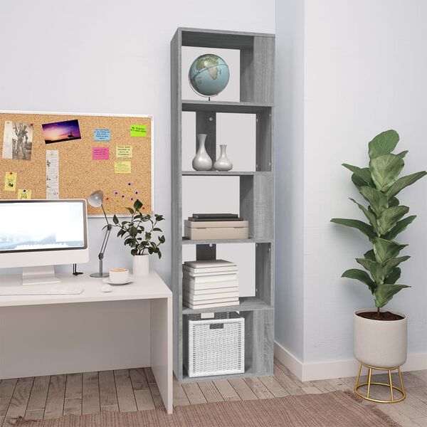 vidaXL Book Cabinet Grey Sonoma Engineered wood Tall Book Cabinet