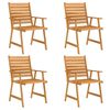 vidaXL Outdoor Dining Set Natural Wood Solid Acacia wood 5-Piece Durable