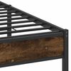vidaXL Bed Frame Smoked Oak Engineered Wood and Steel Full Bed Frame