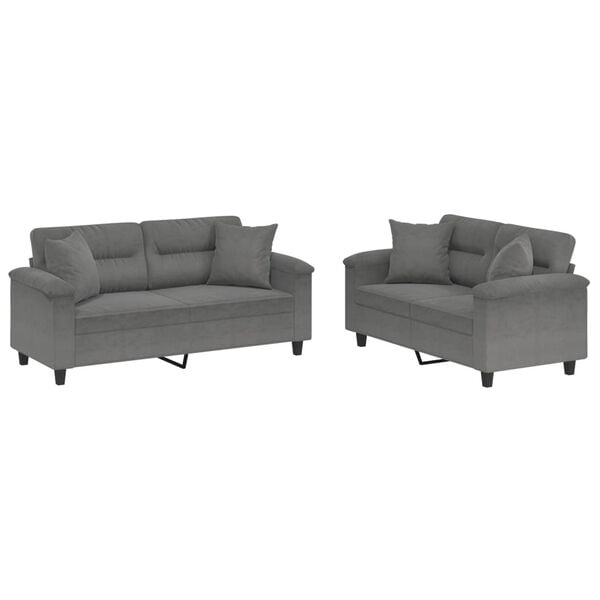 vidaXL Sofa Set Dark Gray