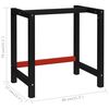 vidaXL Metal Frame Black and Red Metal with powder coating