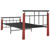 vidaXL Bed Frame Black Powder-coated metal Twin Bed Frame Rectangular