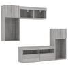 vidaXL 5 Piece TV Wall Units with LED Gray Sonoma Engineered Wood