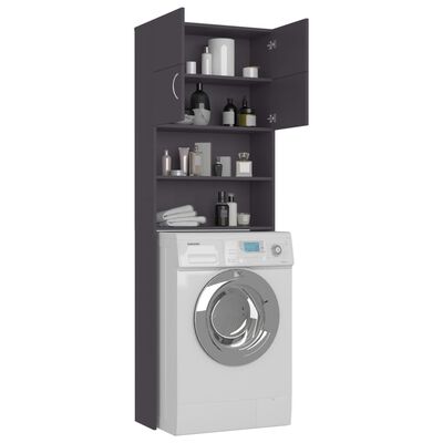 vidaXL Washing Machine Cabinet Gray 25.2"x10"x74.8" Chipboard