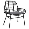 vidaXL Garden Dining Set 5 pcs Black Poly Rattan