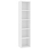 vidaXL CD Cabinet White 8.3"x6.3"x36.8" Engineered Wood