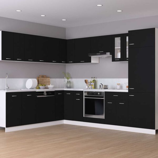 vidaXL Drawer Bottom Cabinet Black Engineered wood Medium