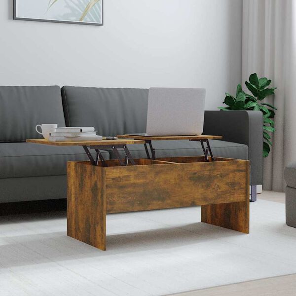 vidaXL Coffee Table Smoked oak Engineered wood Medium Coffee Table