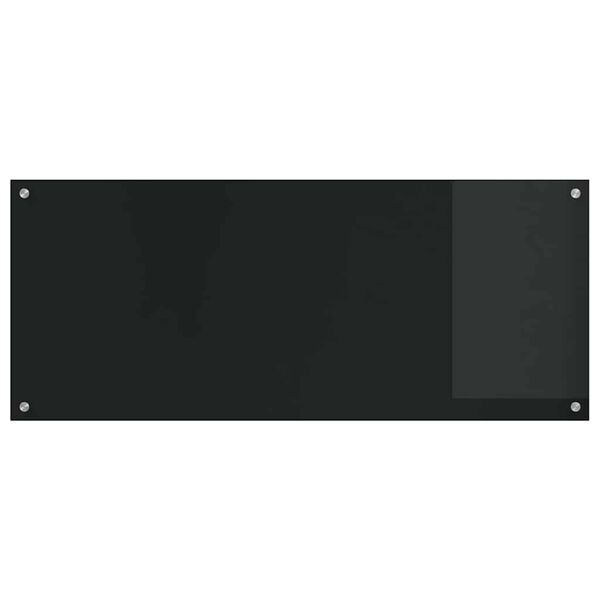 vidaXL Kitchen Backsplash 2 pcs Black 47.24 x 19.69 in Tempered Glass