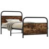 vidaXL Bed Frame Smoked Oak Steel, Engineered Wood Twin Bed Frame
