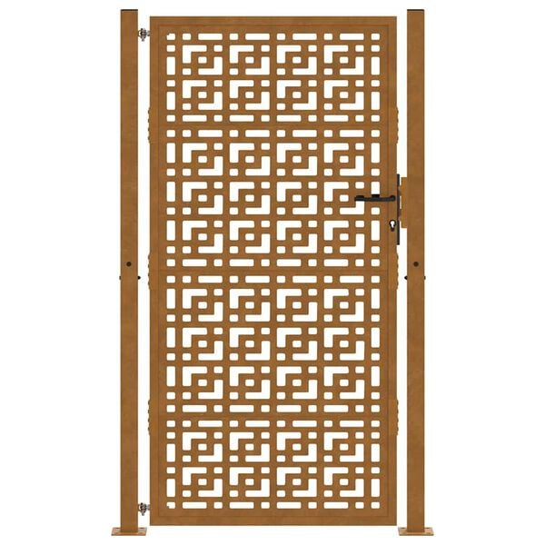 vidaXL Garden Gate 39.4x78.7" Weathering Steel Cross Design