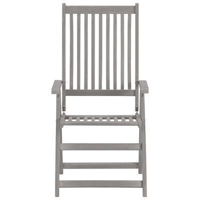 vidaXL Patio Reclining Chairs 6 pcs Gray Solid Acacia Wood