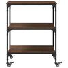 vidaXL Kitchen Trolley Brown Oak 23.6"x16.1"x29.9" Engineered Wood