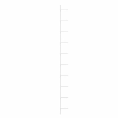 Dimension diagram of a tall white multi-tier rack with labeled measurements: 120 cm height, 24 cm width, 9 cm depth.