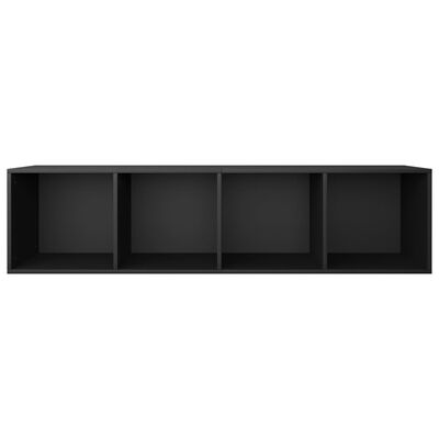 vidaXL Book Cabinet/TV Cabinet Black 14.2"x11.8"x56.3" Engineered Wood