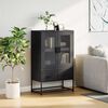 vidaXL Highboard Black Cold-rolled Steel Tall Rectangular Modern