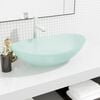 vidaXL Basin Tempered Glass 21.5x13.8x6.1" Frosted