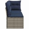 vidaXL Garden Sofa with Cushion 8 pcs Silver Poly rattan