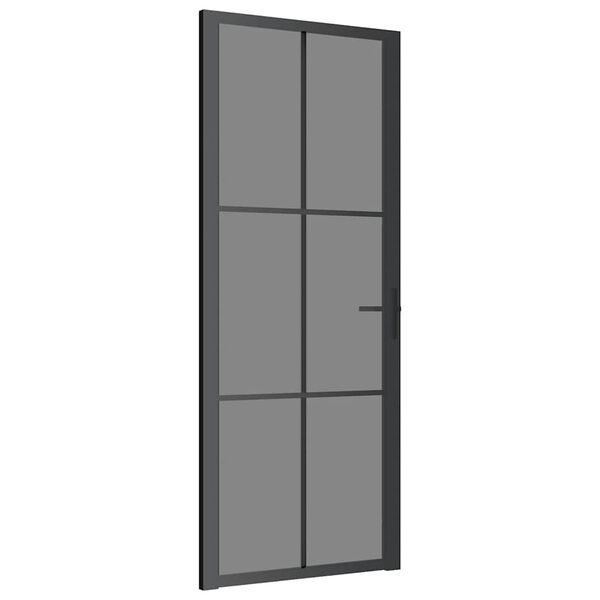 vidaXL Interior Door 32.7"x79.3" Black ESG Glass and Aluminum