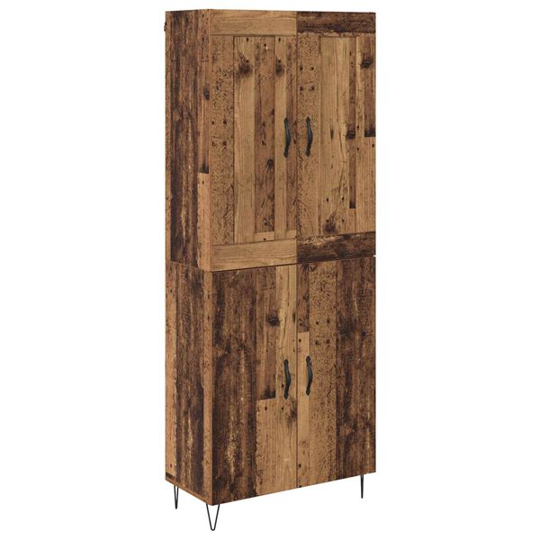 vidaXL Highboard Old Wood 27.36 x 13.39 x 70.87 in Engineered Wood