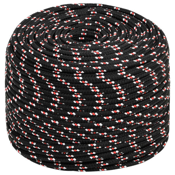 vidaXL Boat Rope Black 0.31 " 820.2 ' Polypropylene