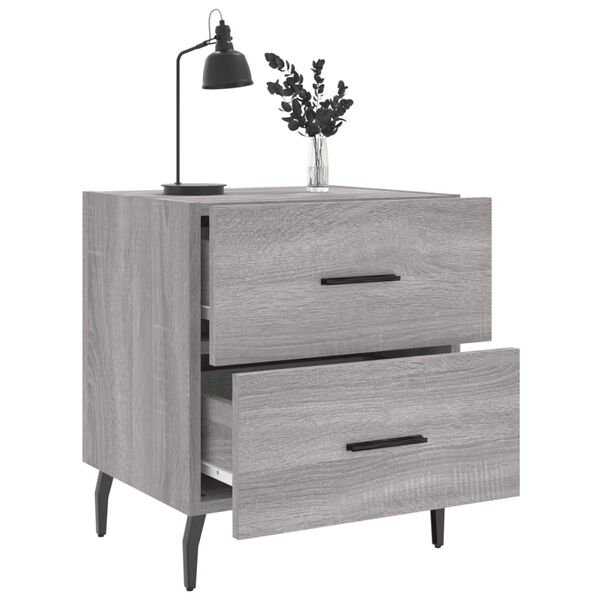 vidaXL Bedside Cabinet Set of 2 Gray Sonoma
