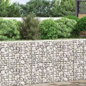 vidaXL Gabion Raised Bed Silver Iron Medium Heavy Duty