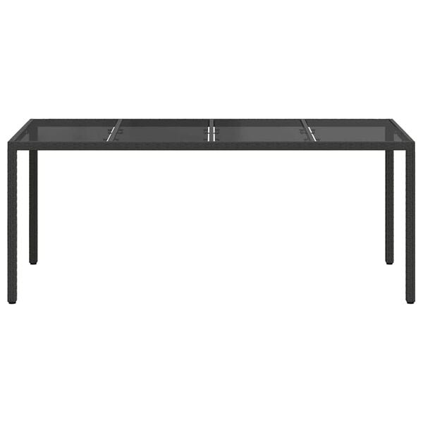 vidaXL Garden Dining Table Black 74.8" x 35.4" x 29.5" Poly rattan