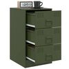 vidaXL Bedside Cabinet Set of 2 Olive green Cold-rolled steel Medium