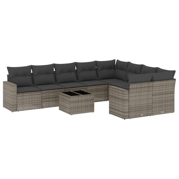 vidaXL Garden Sofa Set Grey