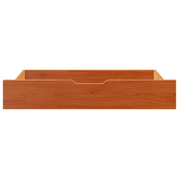 vidaXL Under-bed Drawer Wax Brown Solid Pine Wood Standard