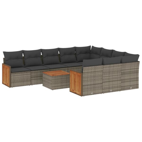 vidaXL Garden Sofa Set Grey
