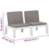 vidaXL Garden Lounge Set White Plastic Large Seats 4 Garden Lounge Set