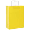 vidaXL Paper Bags 50 pcs with Handles Yellow 26x12x35 cm