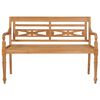 vidaXL Bench Natural Teak Solid teak wood, 100% polyester cushion Medium