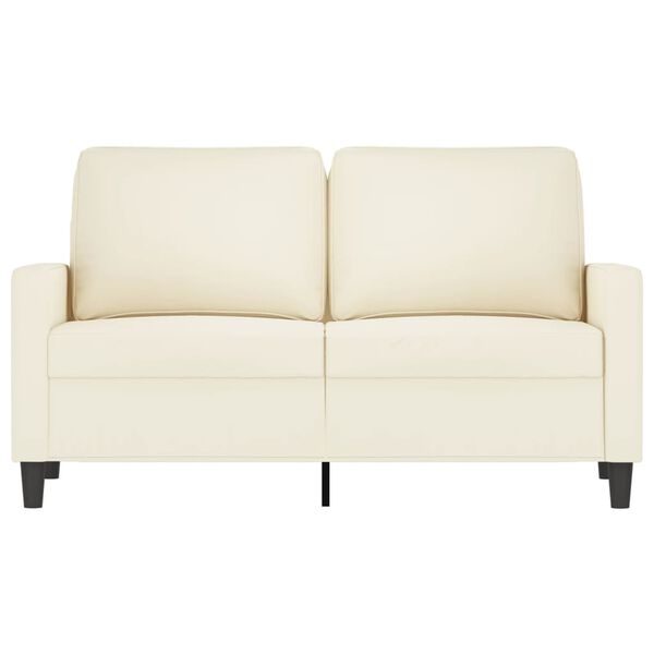 vidaXL 2-seater Sofa Cream Velvet (100% polyester), metal, textilene
