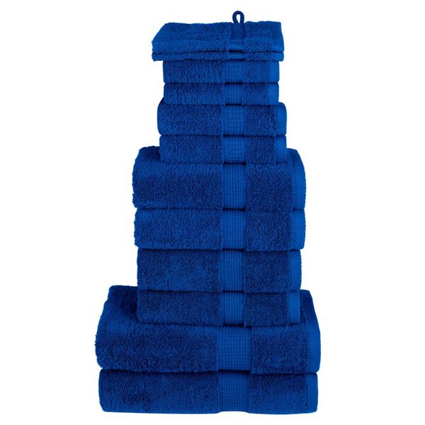 vidaXL Towel Set SOLUND Blue 100% ring-spun cotton Various Sizes