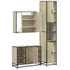 vidaXL Bathroom Furniture Set Sonoma oak Engineered wood, metal, glass
