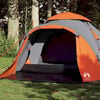vidaXL Camping Tent Dome 3-Person Gray and Orange Quick Release
